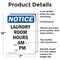 Signmission Laundry Room Hours _ Am - _ Pm, 7 in W x Rectangle, Aluminum OS-2PACK-NS-A-710-V-13978 - alternate 5